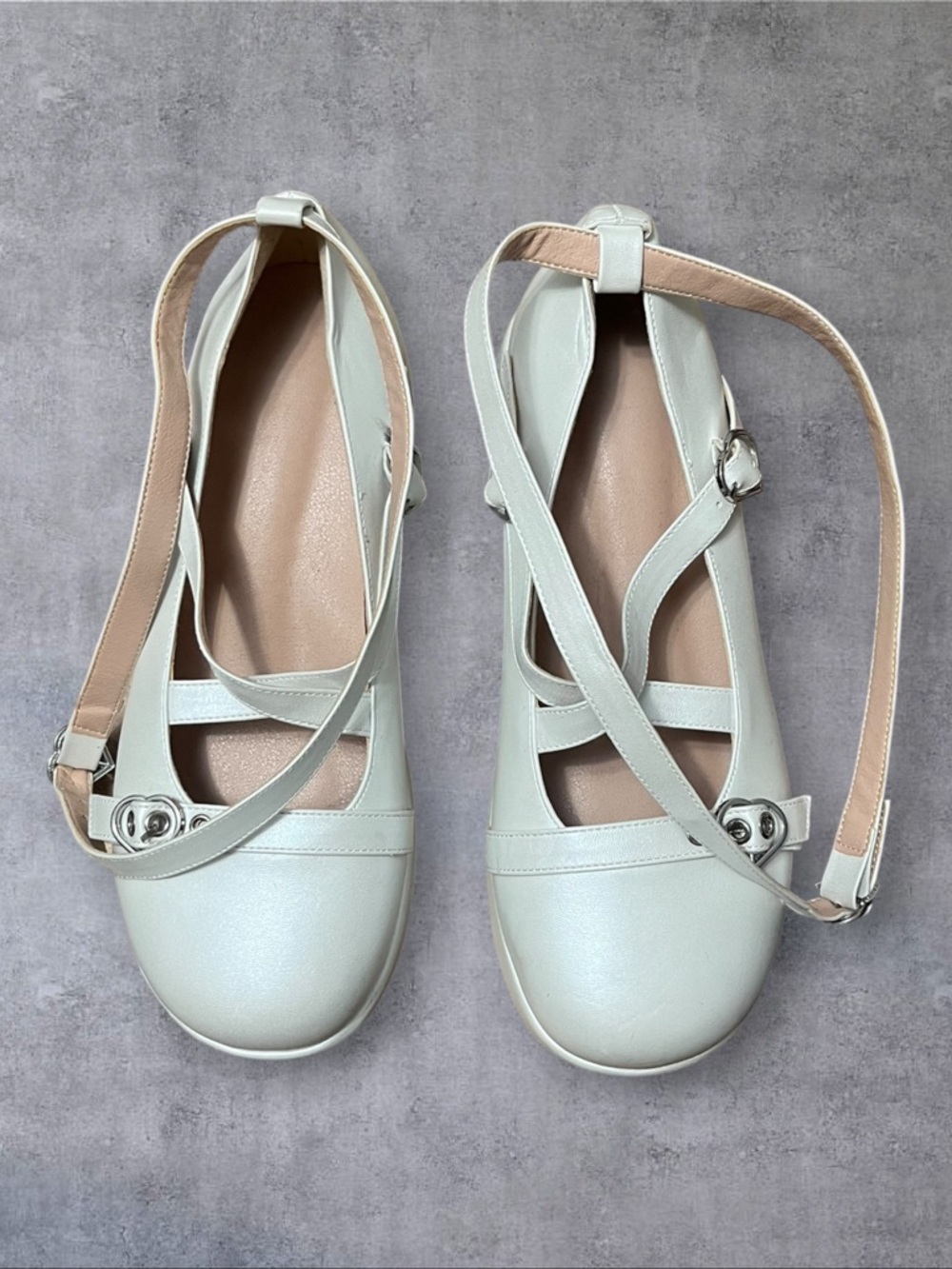 White Ballet Inspired Platform Shoes Unbranded Sz 8